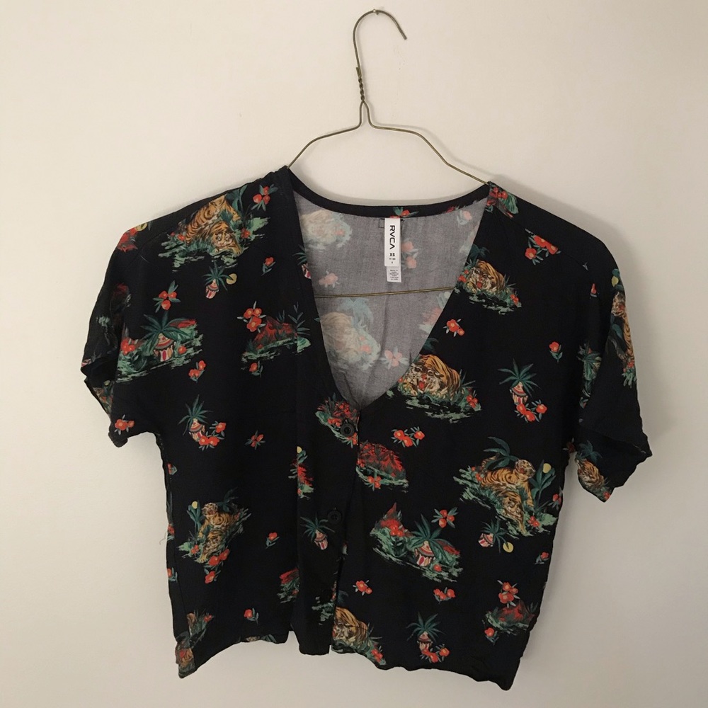 RVCA cropped tiger top